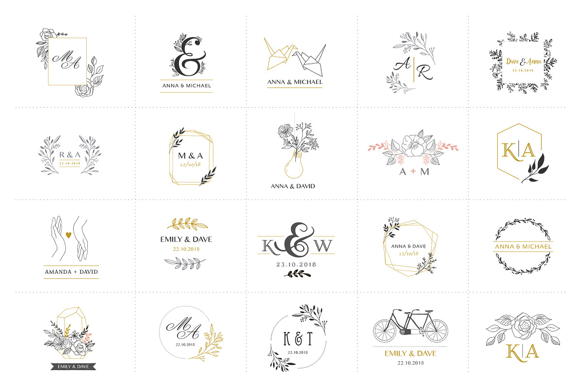 Wedding logo boutique, premade logo, a Branding & Logo Template by Marish (Photo 4 of 9)