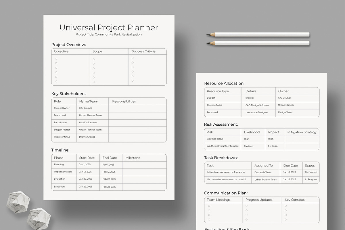 Universal Project Planner, a Stationery Template by MightyDesign (Photo 1 of 8)