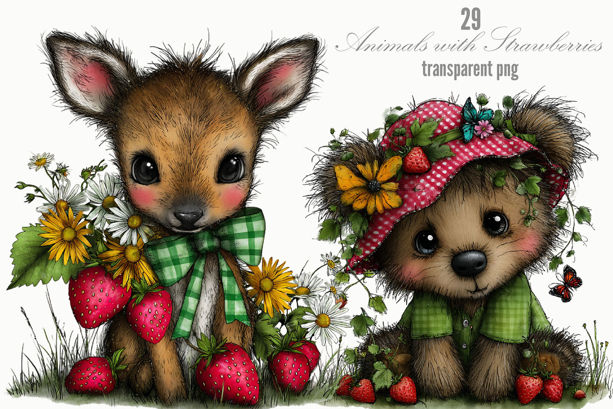 Summer Animals Whimsical Clipart, an Animal Illustration by Designking (Photo 1 of 5)