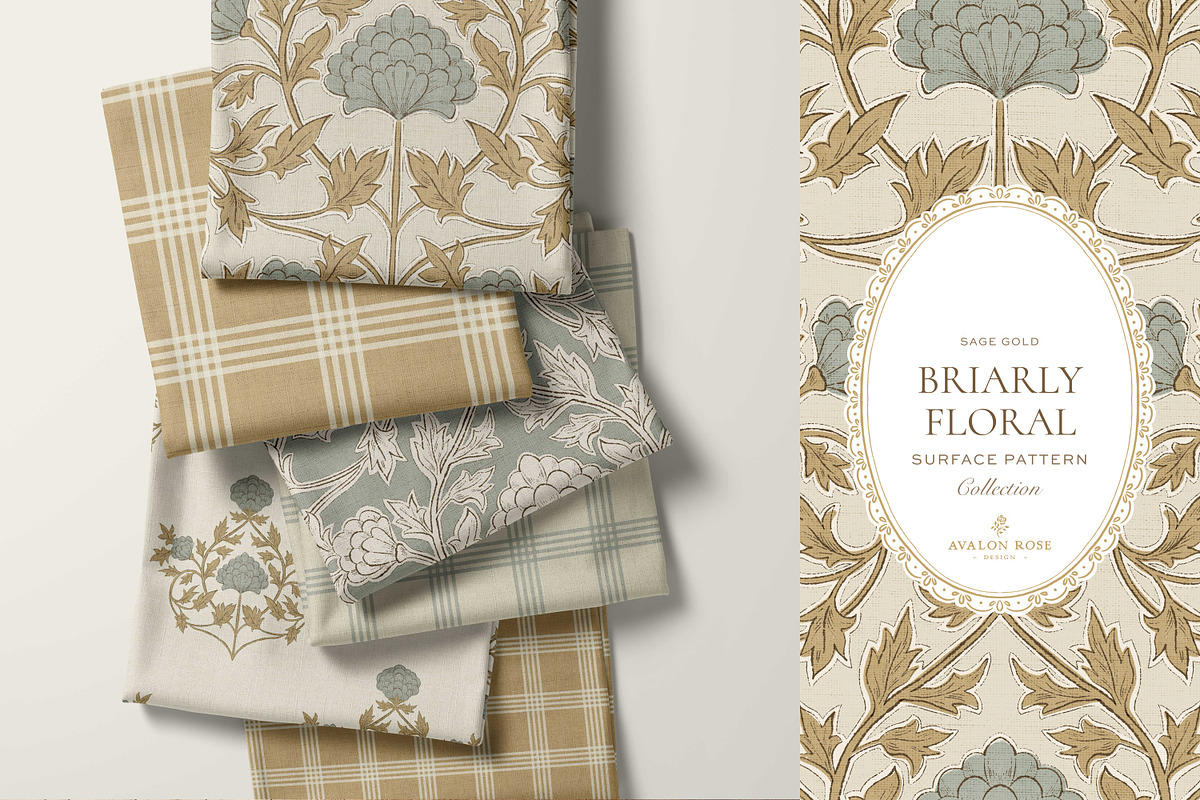 Farmhouse Damask Pattern Set Sage, a Pattern Graphic by Eclectic Anthology (Photo 7 of 13)