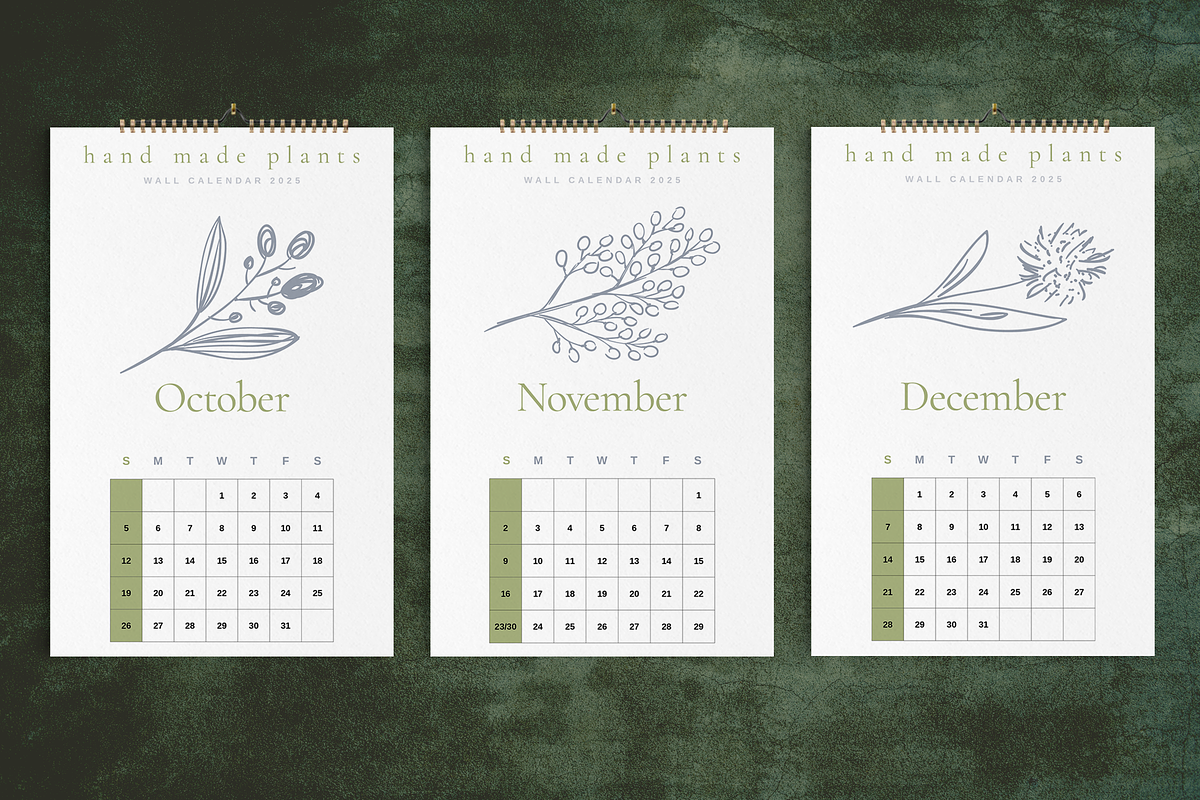 2025 Wall Calendar Handmade Flowers, a Stationery Template by Boris Cupac (Photo 4 of 5)