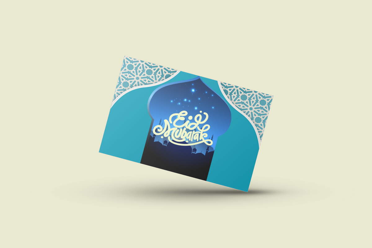 Printable Eid Mubarak Greeting Card, a Card Template by DesignTreasureID (Photo 7 of 8)