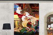 Xmas Santa Goldendoodle Dog Wall Art, an Animal Illustration by Art Paradise Studios (Thumbnail 2 of 3)