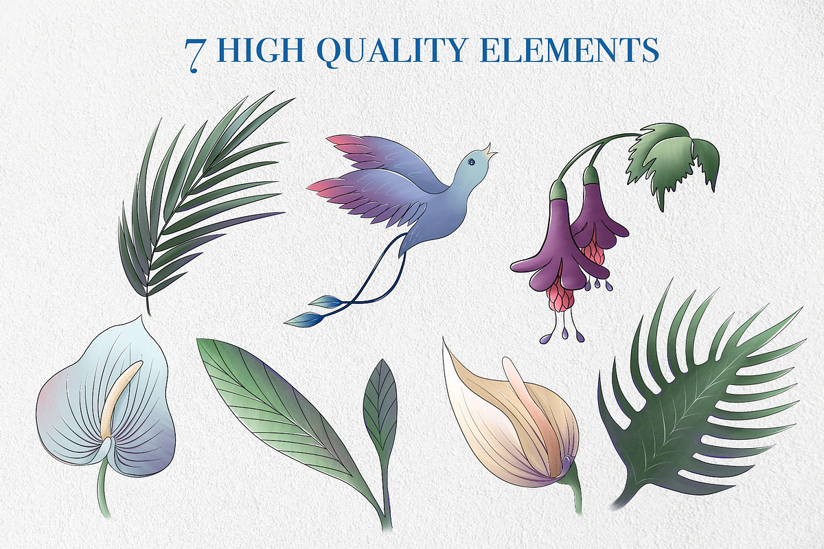 Tropical Garden Pattern Collection, a Wallpaper Graphic by sizileon (Photo 3 of 5)