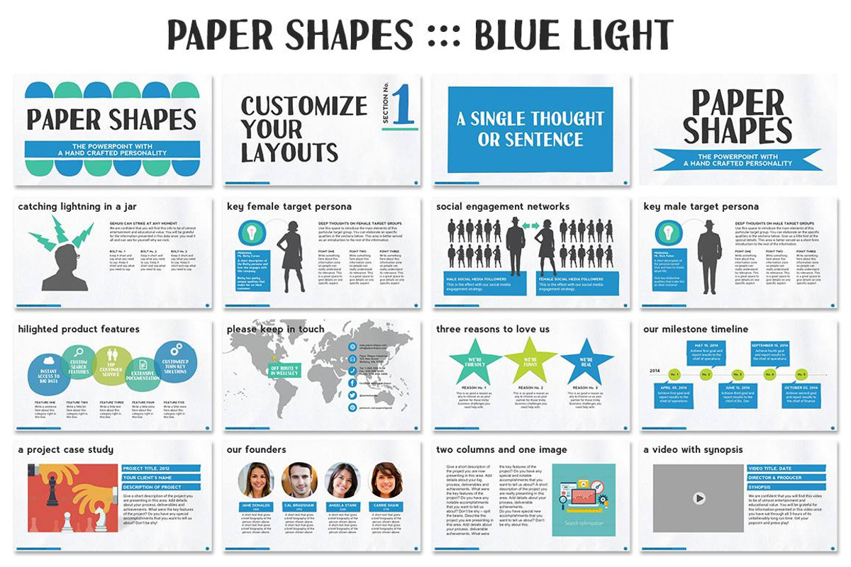 Paper Shape Minimal PPT Presentation, a Presentation Template by Blixa ...