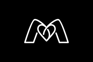 M with Heart Love logo, a Branding & Logo Template by Atlantis X Nurman Arbai