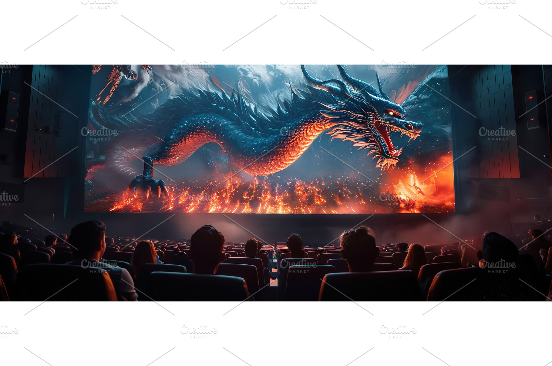 Audience Watching Epic Dragon Battle, an Architecture Photo by piter.goskov