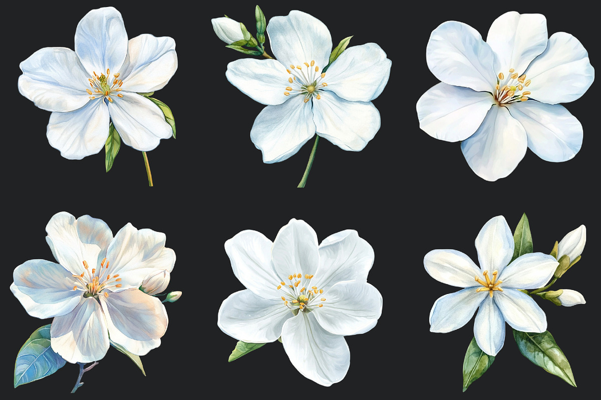 Jasmine Flower Bloom Clipart, an Illustration by Rose Art (Photo 3 of 5)