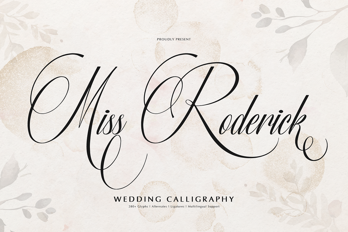 Miss Roderick | Wedding Calligraphy, a Script Font by Denustudios (Photo 1 of 12)