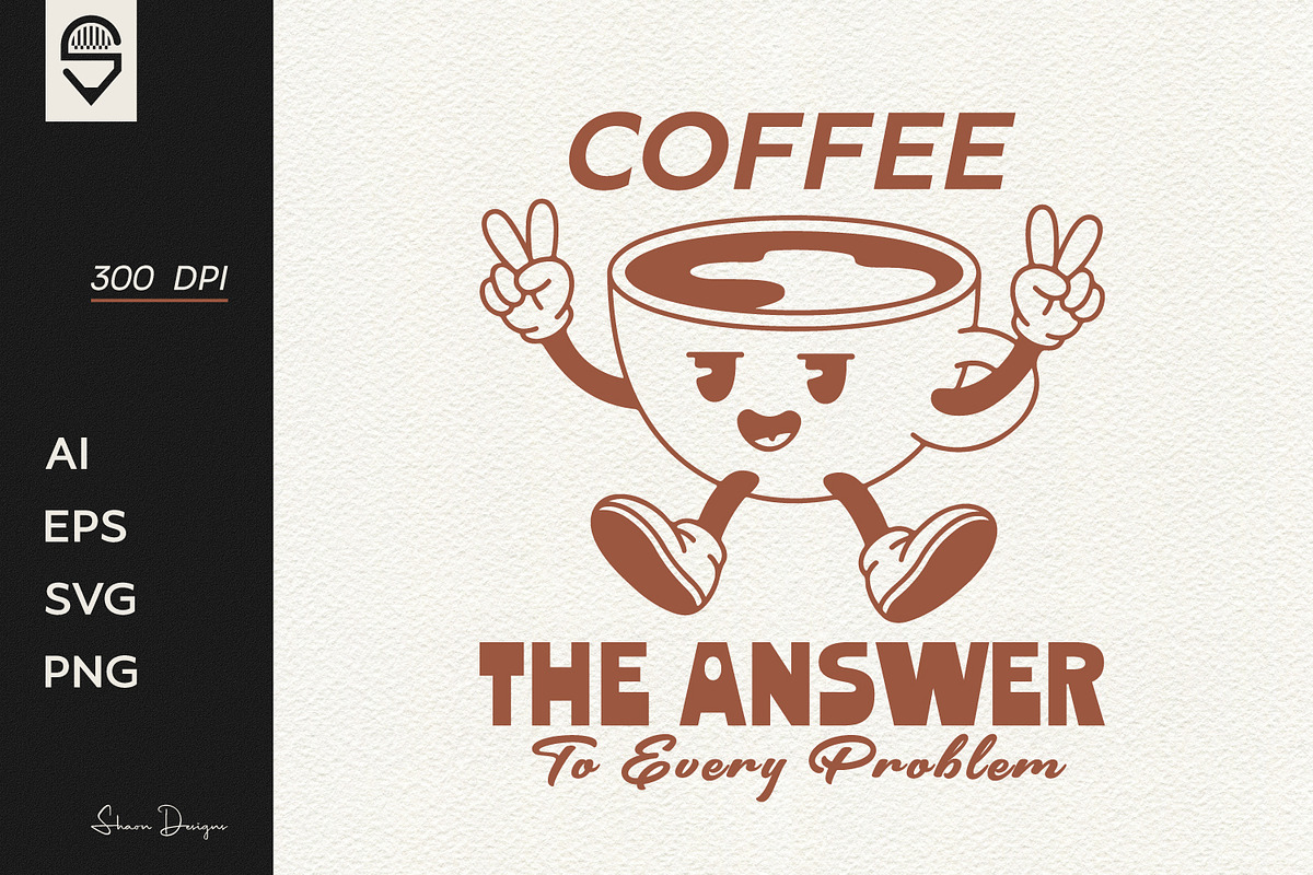 Retro Coffee Cup Character Design, a Graphic by shaondesigns (Photo 1 of 4)