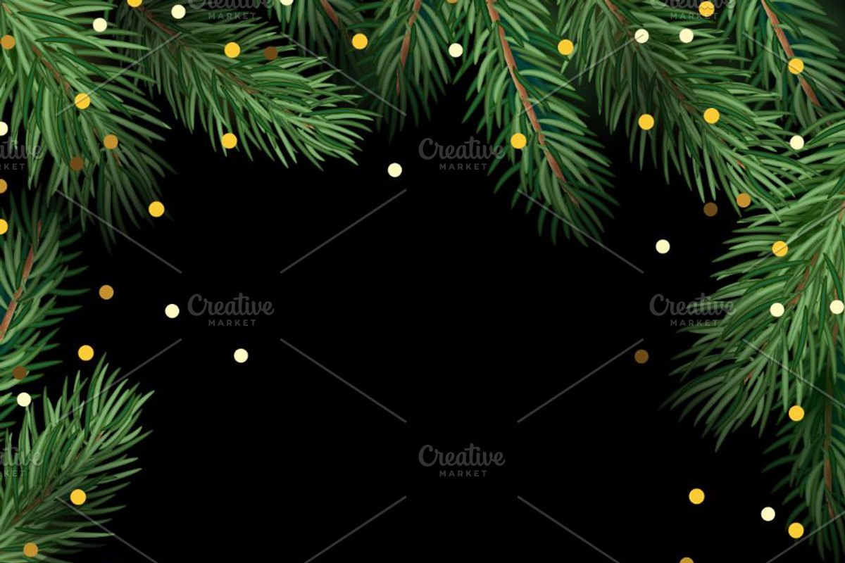 Fir tree branches vector set, a Decorative Illustration by MalinaShop (Photo 2 of 5)