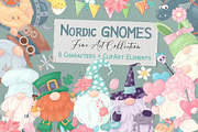 Nordic Gnomes 8 characters, an Illustration by Yuliya Art (Thumbnail 1 of 9)
