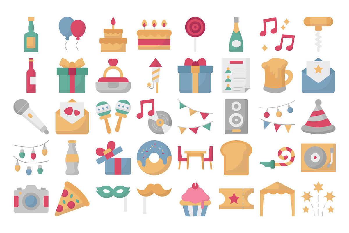 Celebration & Party Icons Pack, an Icon by Vector Portal