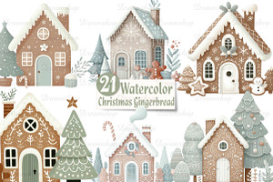 Christmas Gingerbread House Clipart, an Illustration by CreationArt
