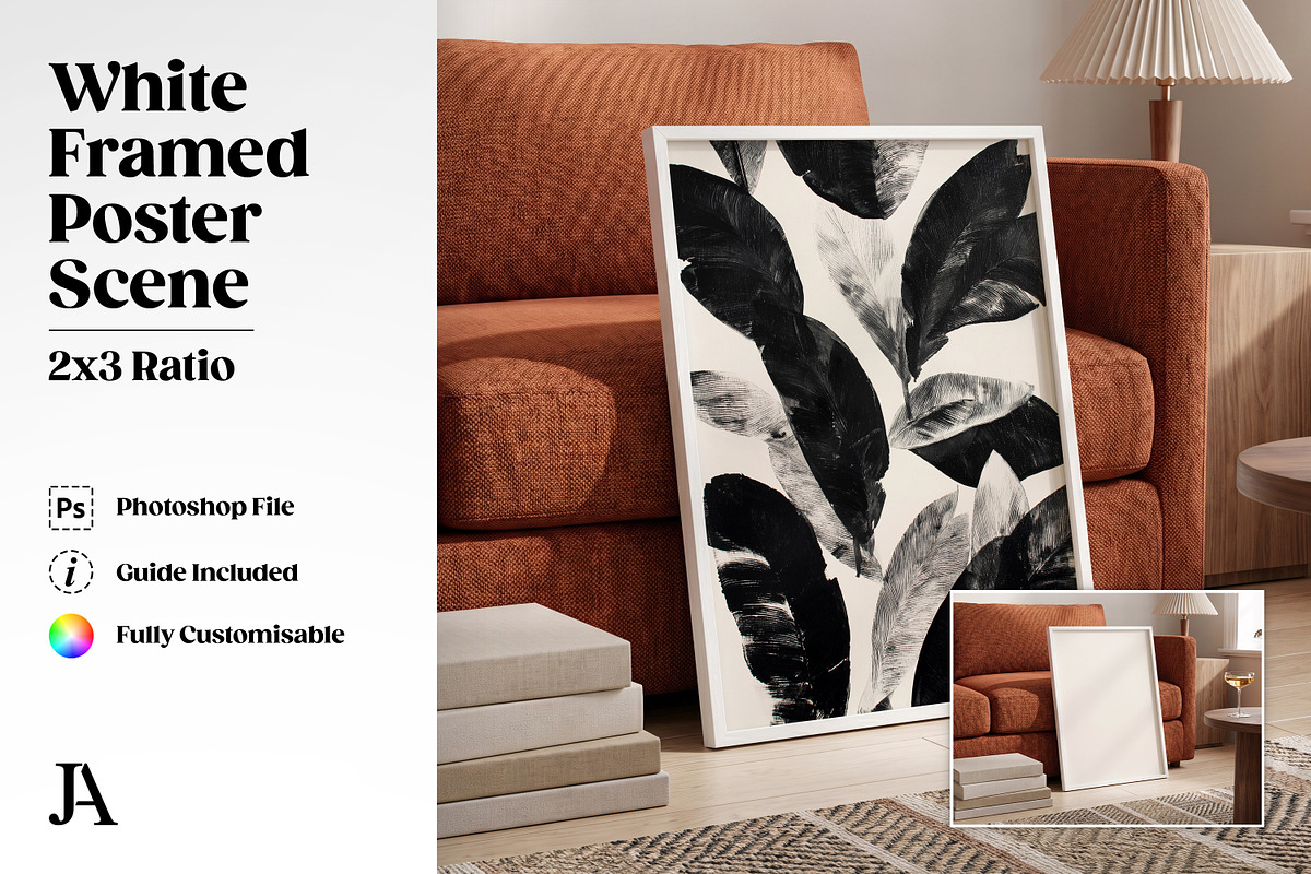 White Framed Canvas 2x3 PSD Mockup, a Household Mockup by Julian Adams (Photo 1 of 3)