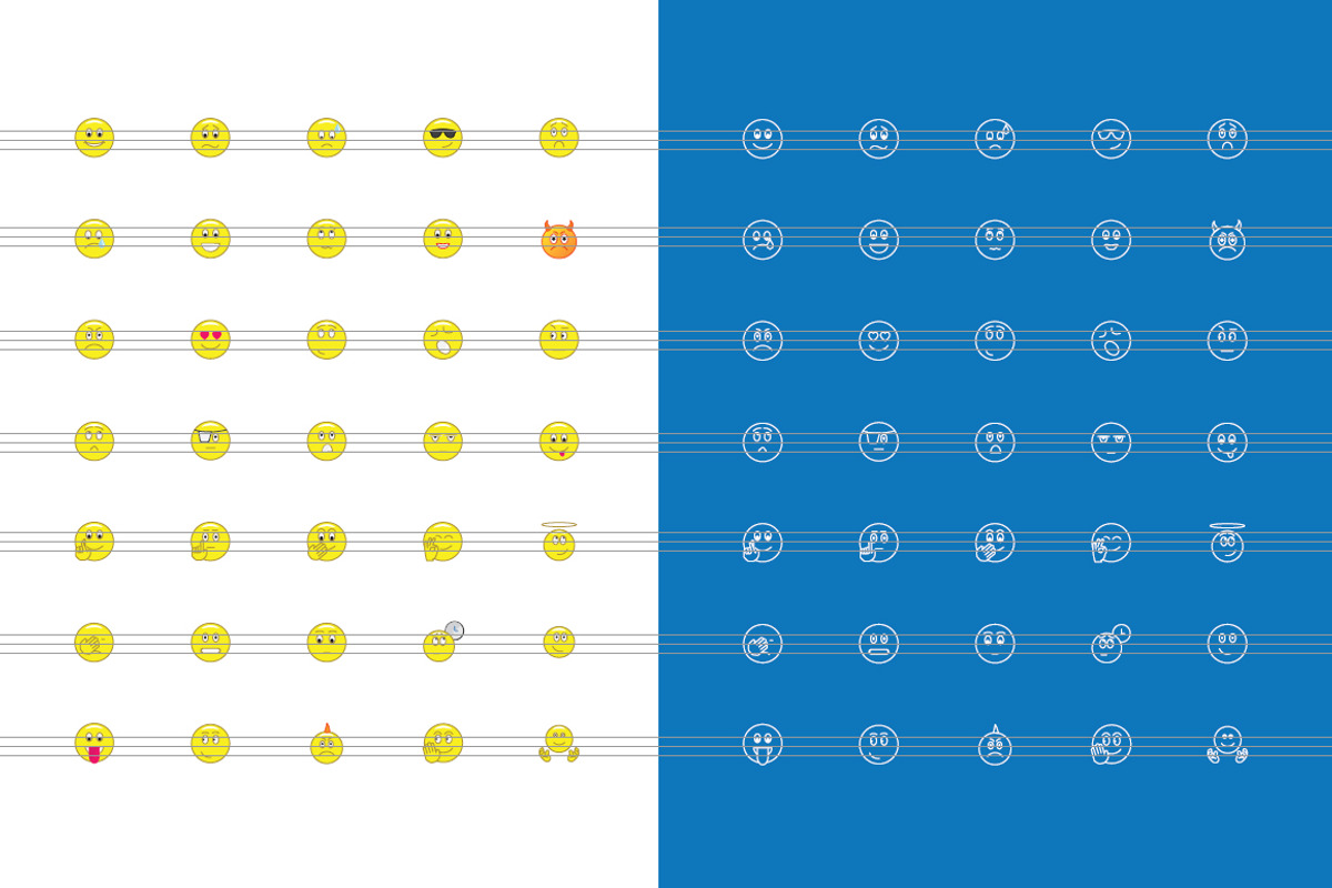 Exclusive Smiley icons - line & fill, an Outline Icon by DeepDesign
