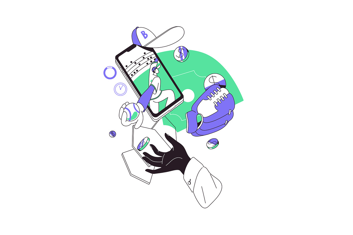 Gambling people bet on sports online, a Sport Illustration by PaperTrident (Photo 4 of 13)