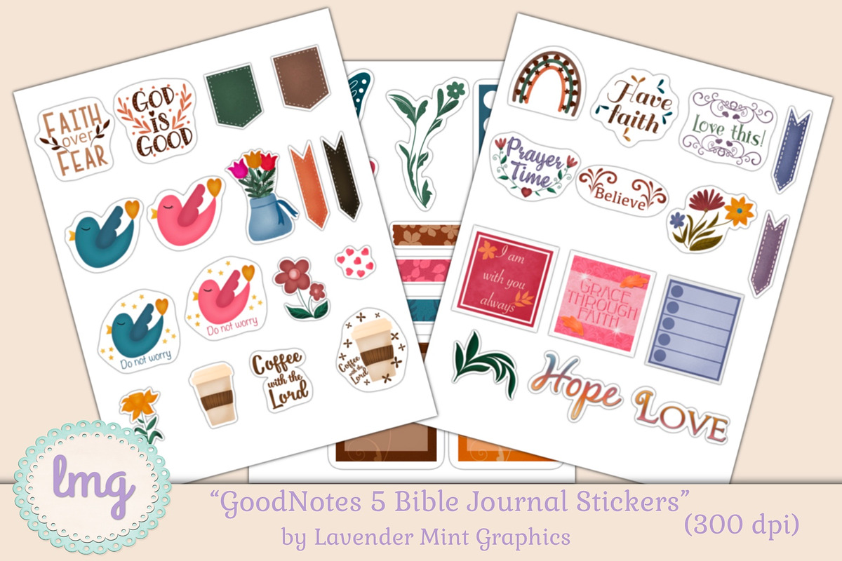 Goodnotes Bible Journal Stickers, an Illustration by Lavender Mint Graphics (Photo 1 of 5)