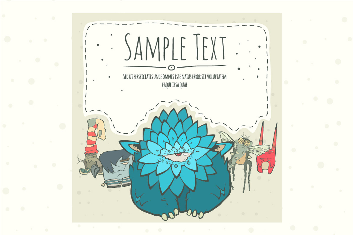 Set of Hand Drawn Vector Monsters, an Illustration by Andrew Bzh. (Photo 2 of 6)