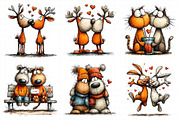 Whimsical Valentine Animal Couples C, an Illustration by Daily.Designs (Thumbnail 3 of 8)