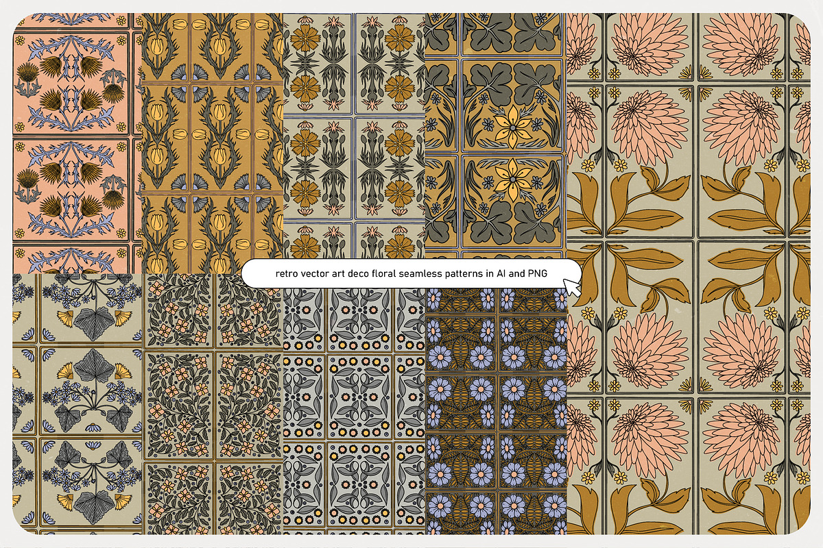 ArtDeco Floral Patterns, a Pattern Graphic by angelainthefields (Photo 5 of 13)