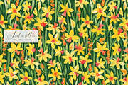 Daffodils seamless pattern, a Pattern Graphic by SirenaArt (Thumbnail 6 of 11)
