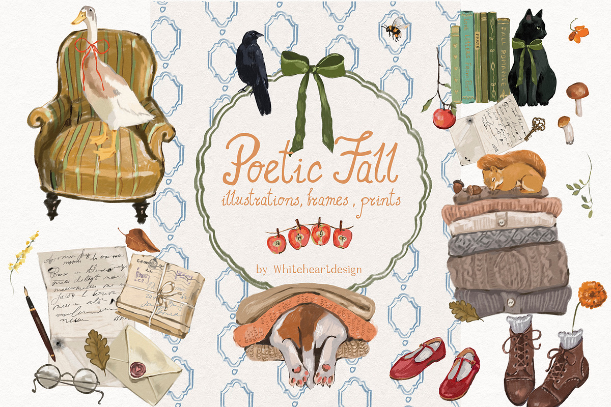 Fall Cottagecore Illustration Frames, a Decorative Illustration by whiteheartdesign (Photo 1 of 19)