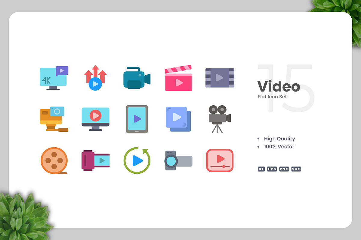 Video Flat Icons