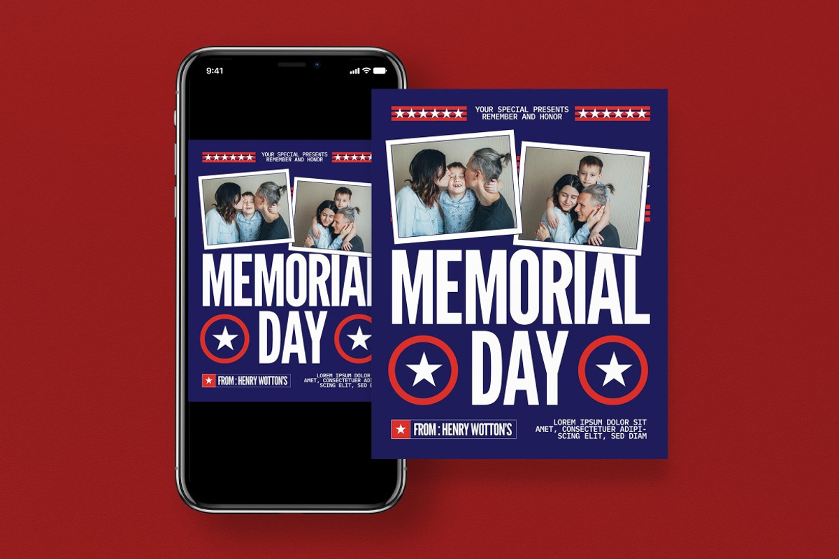 Memorial Day Photobooth, a Card Template by graphicook (Photo 1 of 4)