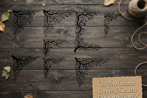50 Tree Branch Corner Silhouette