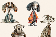 QUIRKY DOG FRIENDS CLIPART PACK, an Animal Illustration by Daring Digies (Thumbnail 3 of 7)