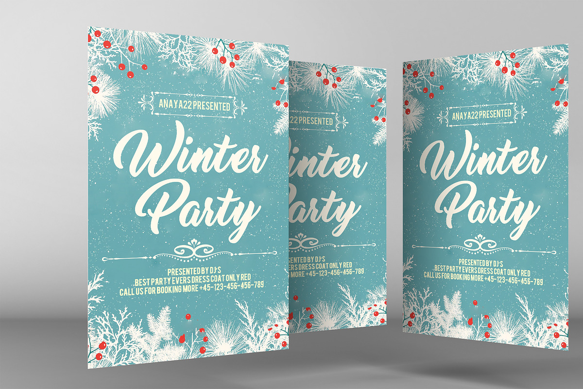 Winter Party Flyer Template, a Flyer Template by graphicforest (Photo 2 of 3)