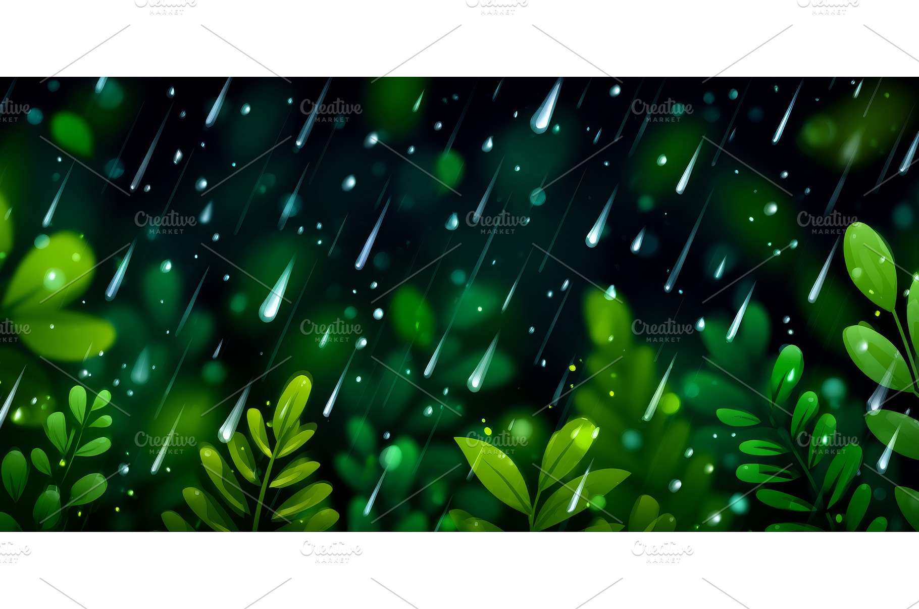 Soft rainfall caresses lush green, a Nature Photo by ZinetroN