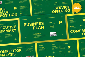 Green Business Plan Google Slide, a Presentation Template by Aiyari Graphic