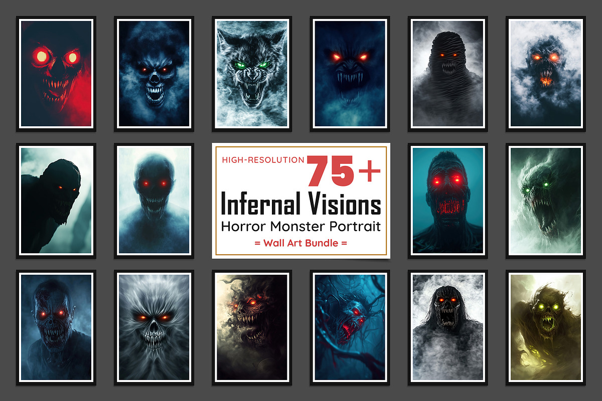 Infernal Visions | Horror Bundle, a Poster Template by Amit Debnath (Photo 1 of 5)