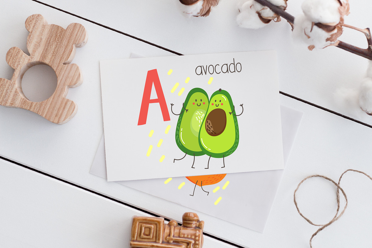 Vector fruits & vegetables Alphabet, a Food Illustration by KVIO (Photo 2 of 10)