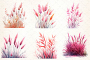 Pink Summer Grass Clipart, an Illustration by DreamCafeArt (Thumbnail 3 of 7)