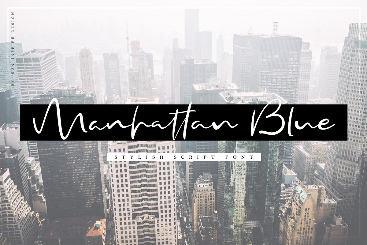 Manhattan Blue Script Font, a Script Font by SiDesign (Photo 12 of 12)