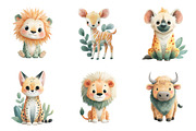 Cute Safari Animals Clipart, a Graphic by CitraGraphics (Thumbnail 4 of 4)