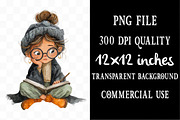 Halloween Messy Bun Watercolor PNG, an Illustration by Designking (Thumbnail 4 of 5)