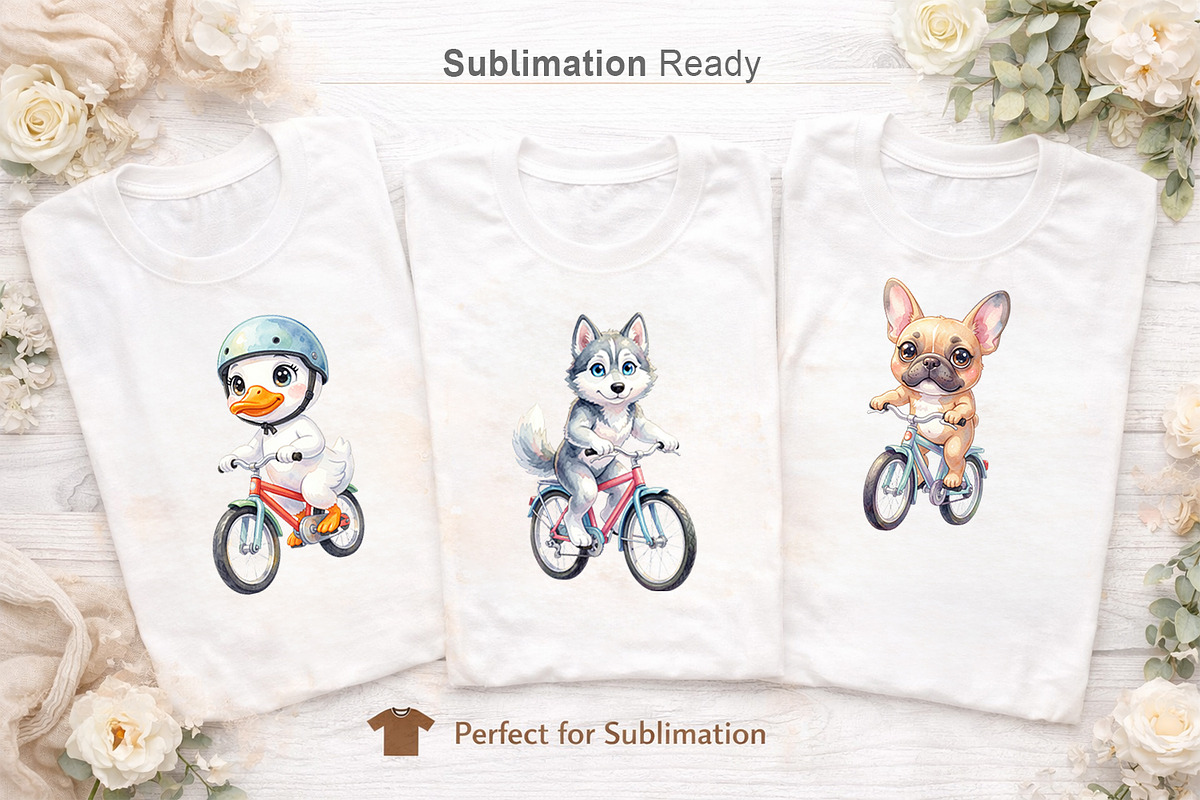 Big Eyed Animal Biking PNG Bundle, an Illustration by Artnoy (Photo 7 of 8)