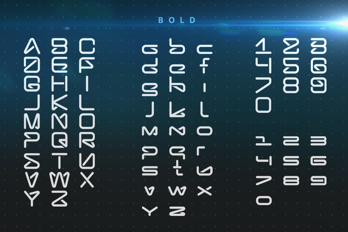 LineTech futuristic technology font preview 4