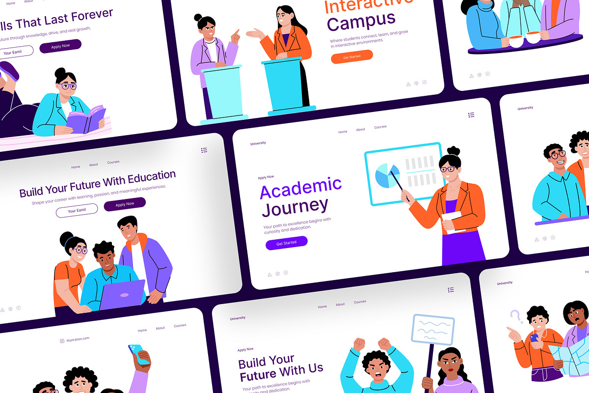 University Illustration Art Set, an Education Illustration by Creative Stall (Photo 3 of 9)