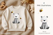 Honey Bears Patterns & Clipart, an Animal Illustration by GoldmoonUA (Thumbnail 3 of 5)