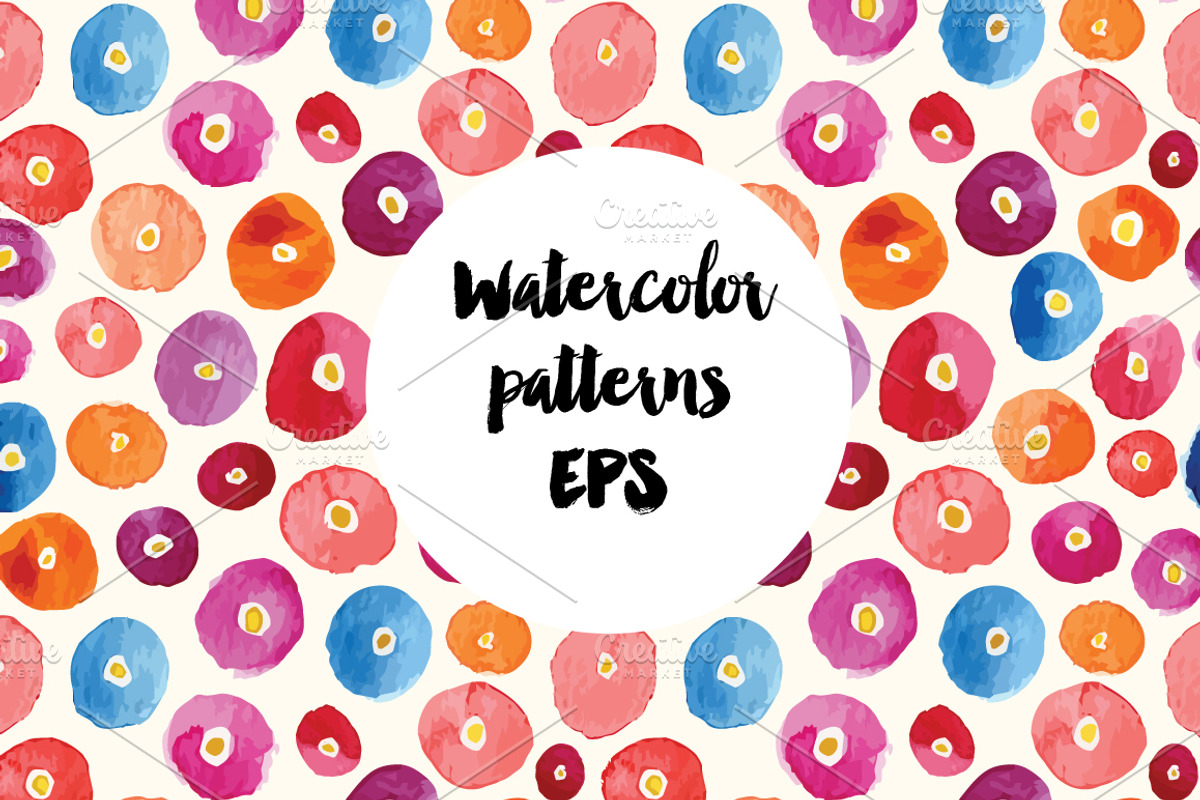 Watercolor patterns set
