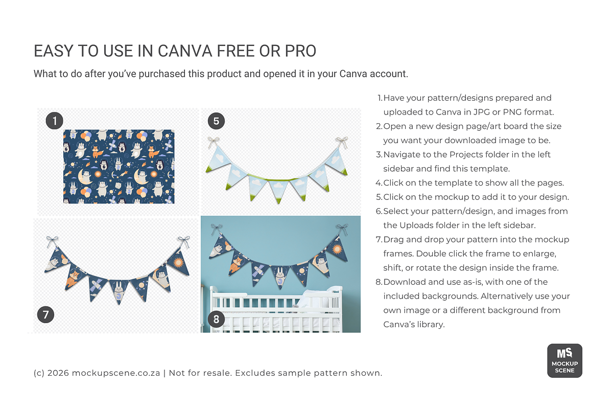 Fabric Bunting Canva Smart Mockup, a Household Mockup by Mockup Scene (Photo 5 of 10)