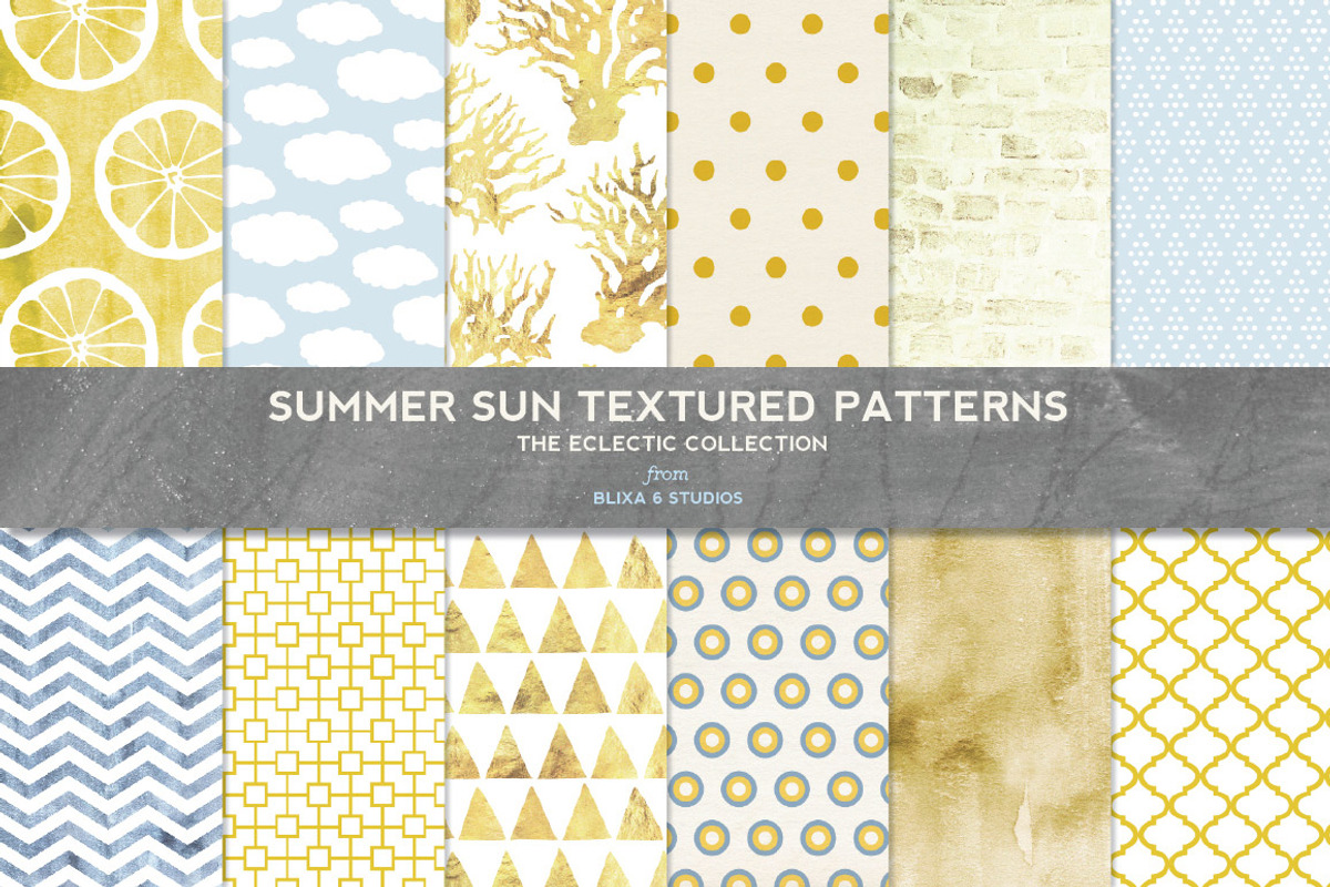 Summer Sun Textured Digital Patterns, a Pattern Graphic by Blixa 6 Studios (Photo 1 of 5)