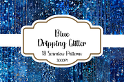 Blue Dripping Glitter Patterns, a Pattern Graphic by PrintablesByFranklyn (Thumbnail 1 of 6)