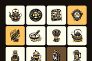 Vintage Coffee Vector Icons, a Solid Icon by Creative Stall (Thumbnail 9 of 9)