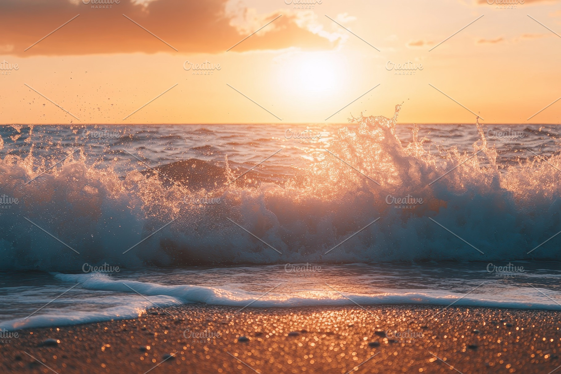 Waves crashing on sandy shore during, a Photo by Iftikhar Alam